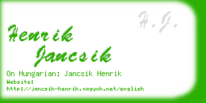 henrik jancsik business card